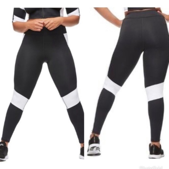Good American black high rise colorblock leggings - Picture 1 of 8